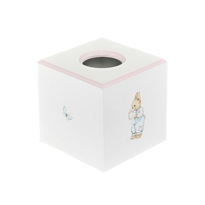 Square Tissue Box - Barbara's Bunnies - Dragons Pink Trim