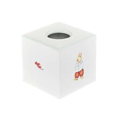 Square Tissue Box - Designer Bunnies - Chic Grey Trim