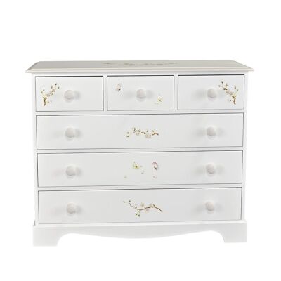Extra Large Chest of Drawers - Linen Blossom - Soft Jute Trim