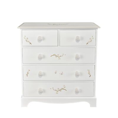 Classic Large Chest of Drawers - Linen Blossom - Soft Jute Trim