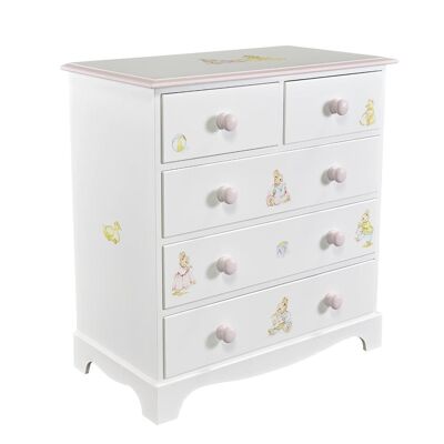 Classic Large Chest of Drawers - Barbara's Bunnies - Dragons Pink Trim
