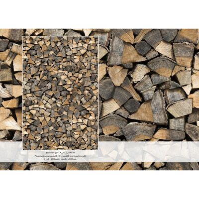 Wallcovering Piled Wood Chunks