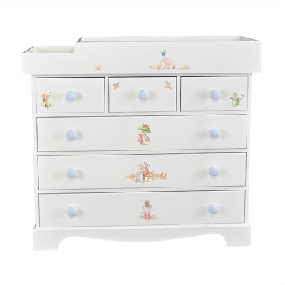 Extra Large Changer and Chest of Drawers - Beatrix Potter - Blissful Blue Trim