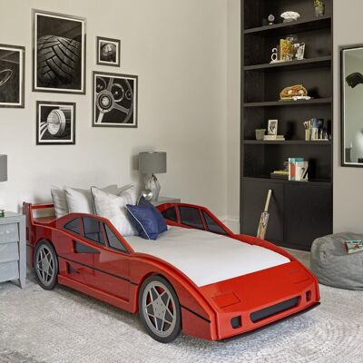 The Dragons RC79 - Single Racing Car Bed in Red - Standard Mattress