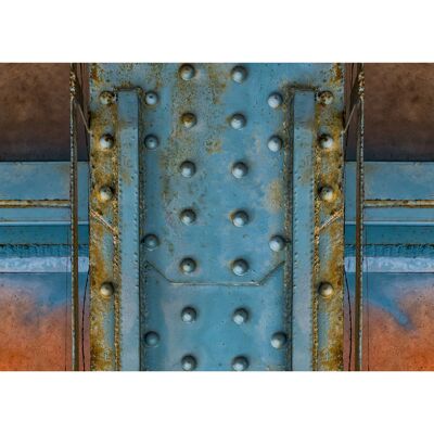 Wallcovering Rusty Metal Blue Pillars
