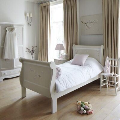 Single Sleigh Bed - Butterflies - No Mattress - Yes Add Trundle Bed
