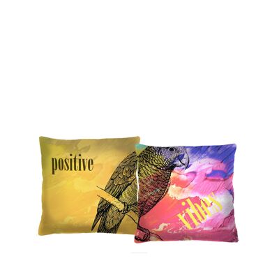 Parrot Duo Set Of 2 Home Decorative Pillows Bertoni 40 x 40 cm.