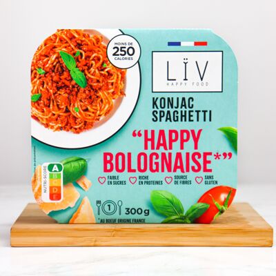 Cooked dishes of konjac & oats, low-sugar and gluten-free bolognese
