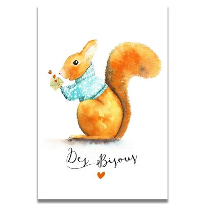 Kisses Squirrel Card