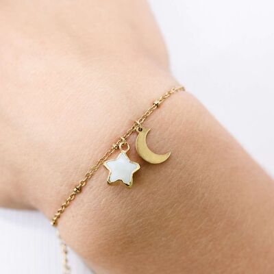 Opaal ster armband - goud