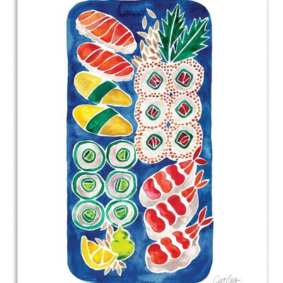 Art-Poster - Piatto Sushi - Gatto Coquillette W18090-A3
