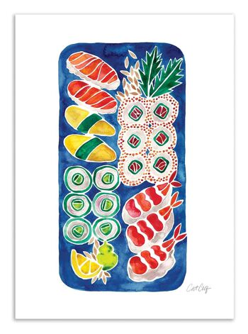 Art-Poster - Sushi Platter - Cat Coquillette W18090-A3 1