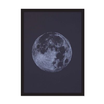 Moon A4 Riso Print , JM-RP-4766-A4