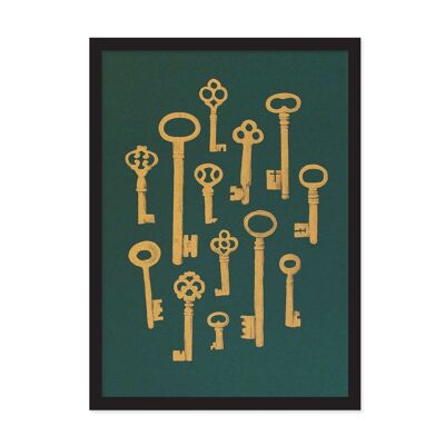 Collection Of Keys A4 Riso Print , JM-RP-4768-A4