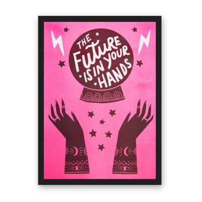 The Future Is In Your Hands A4 Riso Print , HELLO-RP-4586-A4