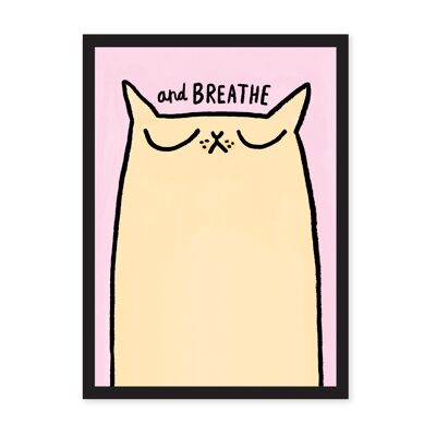 Breathe Cat A4 Riso Print , GEMMA-RP-3442-A4