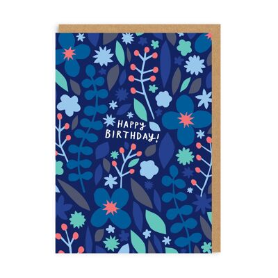 Happy Birthday Blue Flowers , BAB-GC-4695-A6