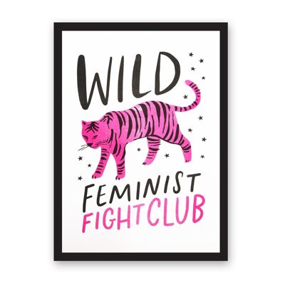 Wild Feminist Fight Club A3 Riso Print , HELLO-RP-004-A3