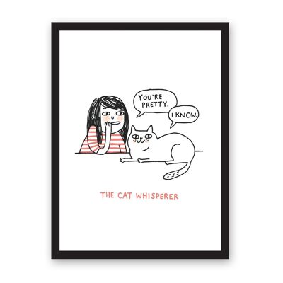 The Cat Whisperer A3 Riso Print , GEMMA-RP-3255-A3