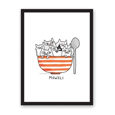 Mewsli A3 Riso Print , GEMMA-RP-3264-A3