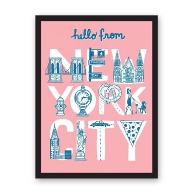 Hello From New York A3 Riso Print , HELLO-RP-3315-A3
