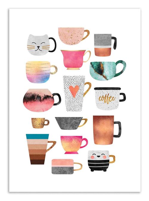 Art-Poster - Coffee Cup Collection - Elisabeth Fredriksson W18136-A3