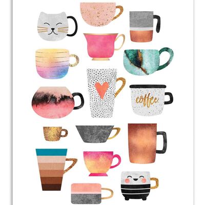 Art-Poster - Coffee Cup Collection - Elisabeth Fredriksson W18136-A3