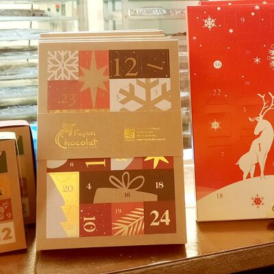 Calendari dell'avvento ripieni di cioccolatini vegani biologici-140g