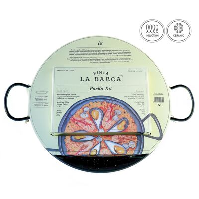 KIT Paella "Finca la Barca" avec Paellera 30cm adapté à Induction et Vitro