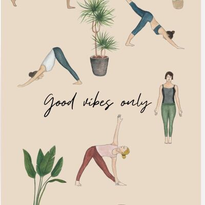 Carte Yoga "Good vibes only"