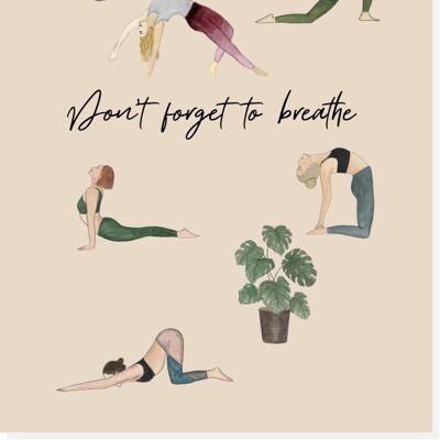 Tarjeta de yoga "No te olvides ..."
