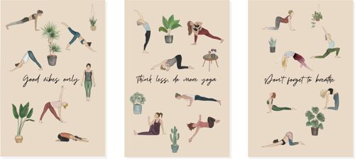 3 cartes de Yoga Positive