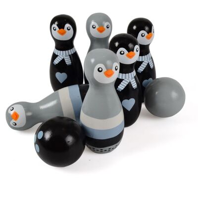 Magni - Juegos de bolos - pingüino de madera