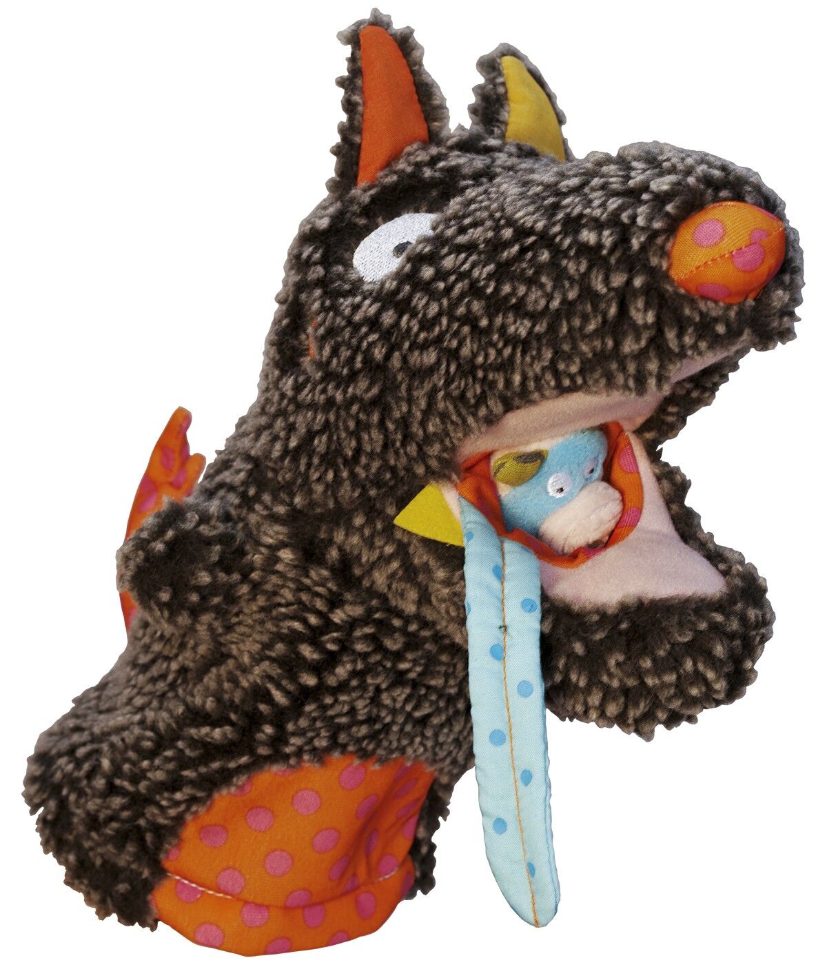 Puppet T'es Fou Louloup und 3 Fingerpuppen