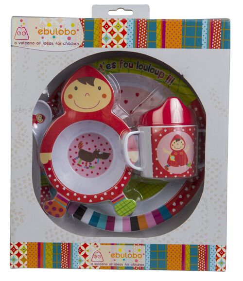 Coffret Chaperon Assiette, Bol, Cuillère, et Mug