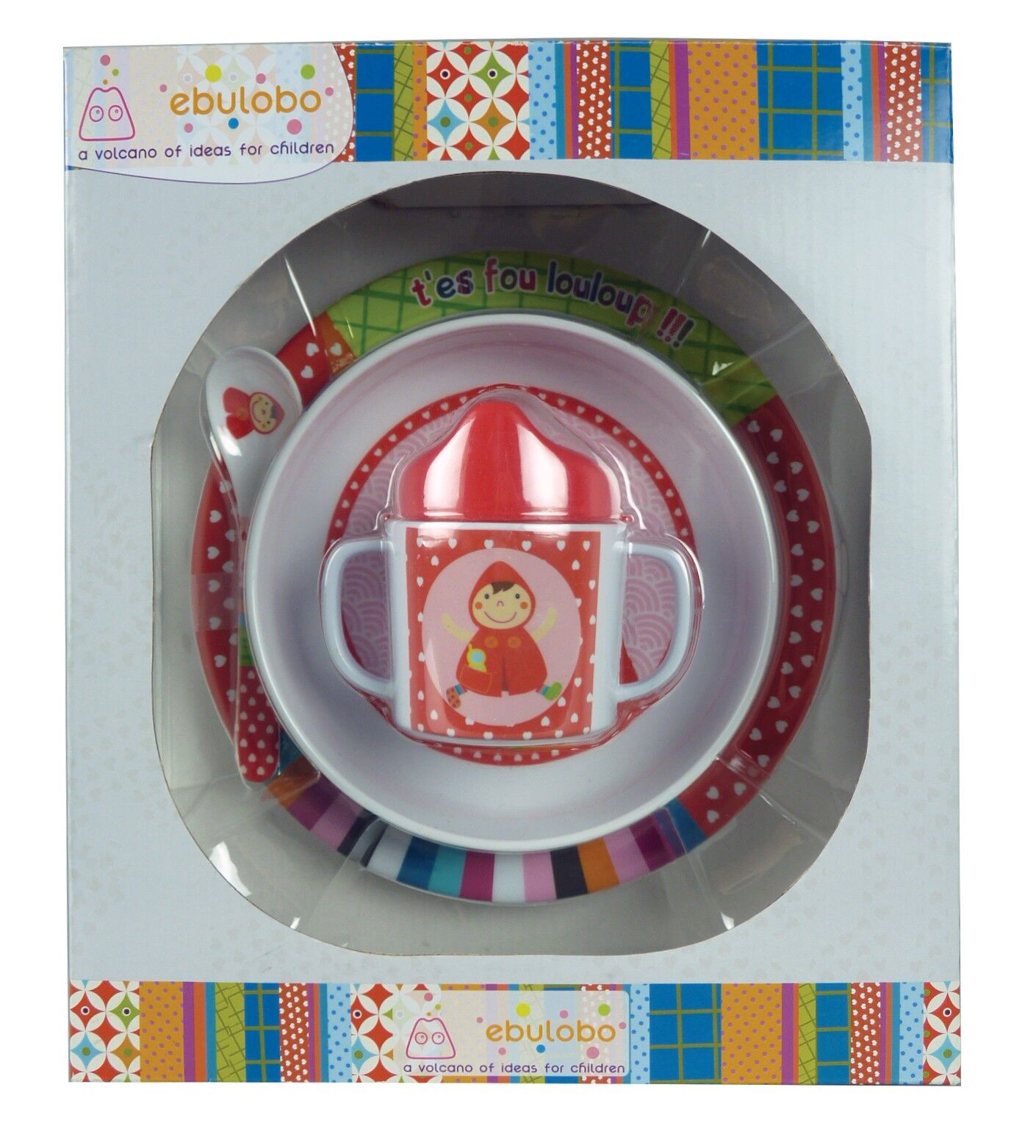 Piatto per accompagnatore, CIOTOLA NUOVA, cucchiaio e scatola della tazza