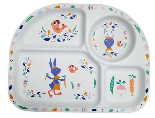 Assiette compartiment Gabin Lapin