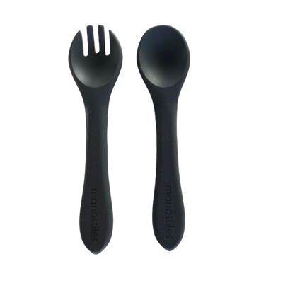 Children's Cutlery Silicone - Gray