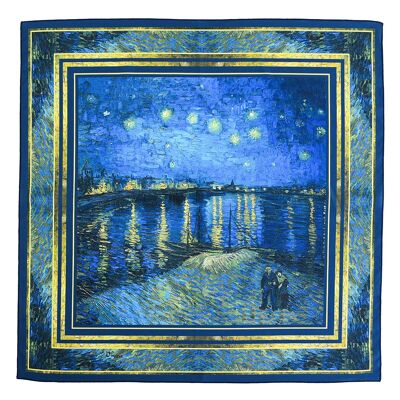 FOULARD MOYEN VINCENT VAN GOGH "NUIT ÉTOILÉE SUR LE RHONE"