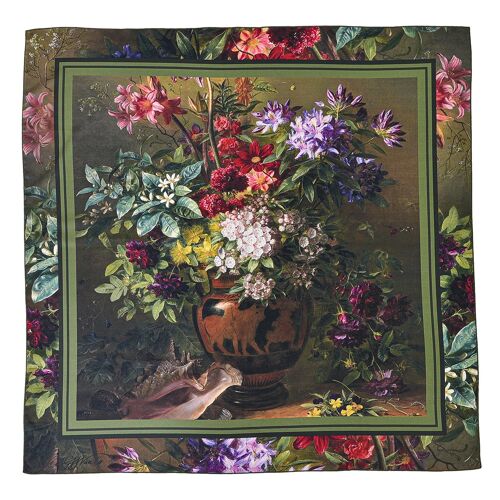 SCARF JOHANNES VAN OS "STILL LIFE OF FLOWERS IN A GREEK VASE"