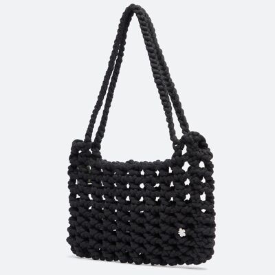 MILEY Crochet Handbag : Black