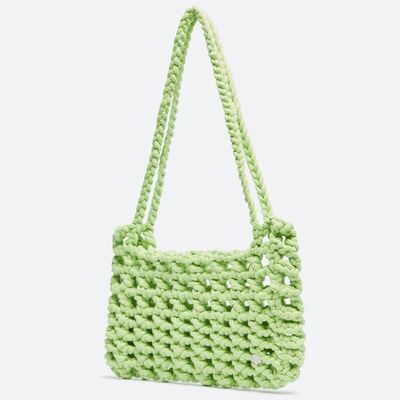 MILEY Crochet Handbag : Lime Green