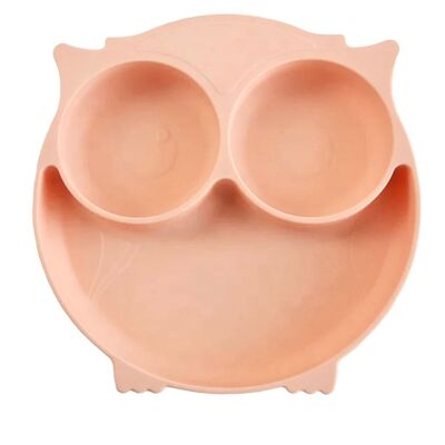 Owl silicone plate - Apricot