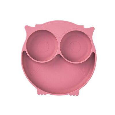 Owl silicone plate - Powder rose