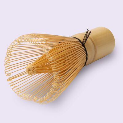 Matcha whisk Chasen made of white bamboo with 100 bristles - handmade