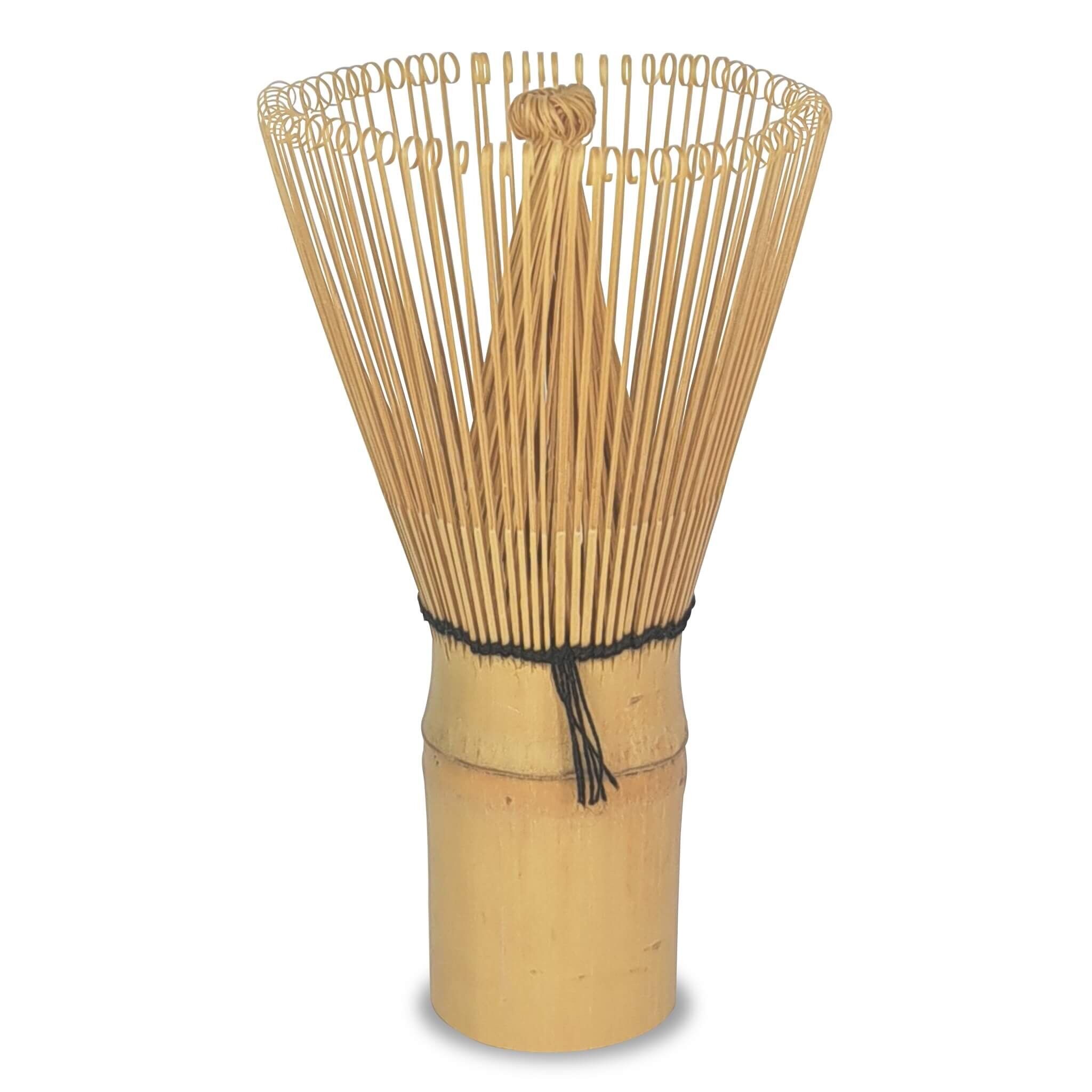 Batidor de matcha (Chasen) de bambú blanco, 100 cerdas - recipiente de plástico