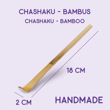 Cuillère à matcha Chashaku en bambou blanc 2