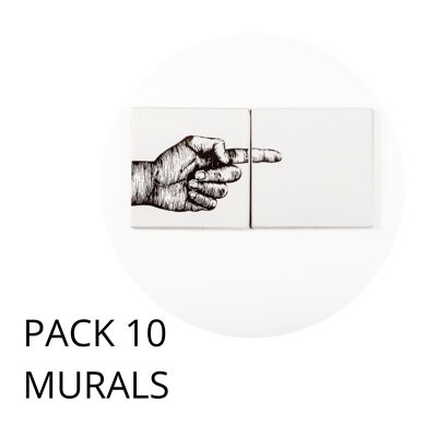 Pack 10 Wanddekoration Design Hände