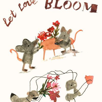 Let Love Bloom A6 postcard / 12 pieces