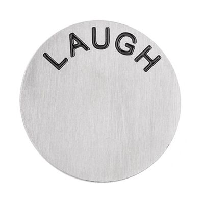 Coin 30mm LAUGH silberfarben